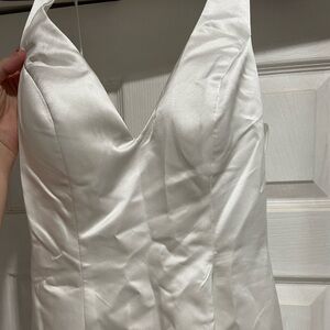 Elegant White Satin Wedding Dress